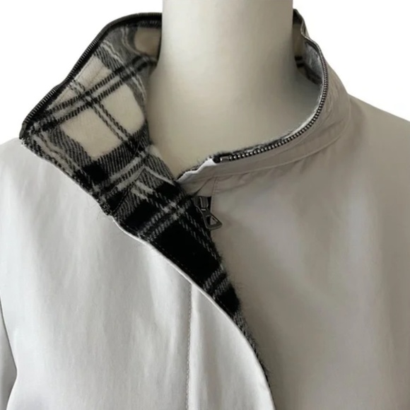 L’AGENCE plaid lined all weather JACKET COAT 6 - Picture 2 of 7